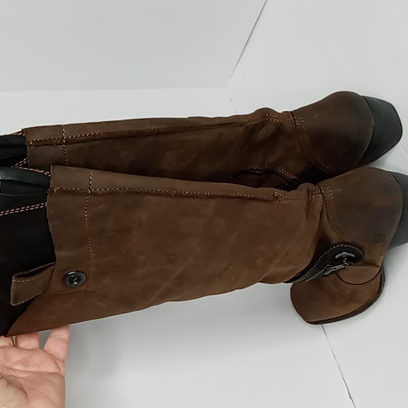 Born Nubuck & Leather Knee High Boots - Smokey Brown- Womens 10M/W (W21648) - Picture 12 of 16
